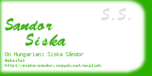 sandor siska business card